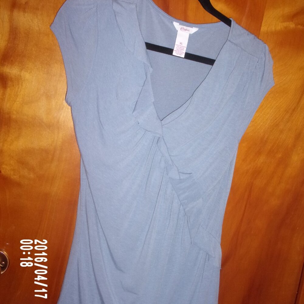 CANDIE'S BLUE SLEEVES BLOUSE